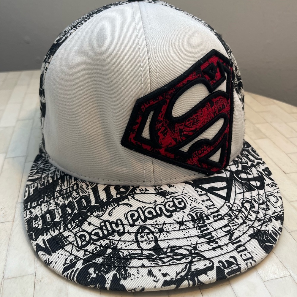 Superman Daily Planet Comics Hat Flat Bill vintage-style blockcore